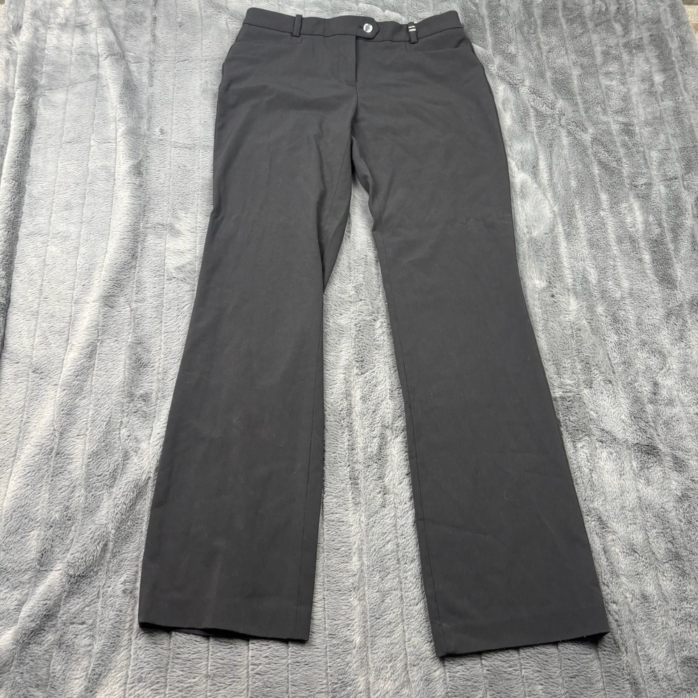 Calvin Klein Womens Black Flare Leg Dress Pants Size 2 Professional Office Wear